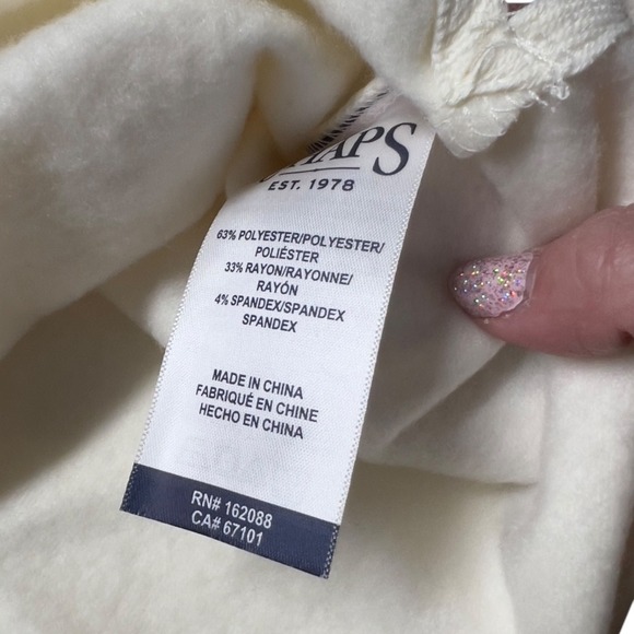 Chaps Women's Plus Size Ivory Cowl Neck‎ Sweatshirt – 2X Soft Off-White - Picture 4 of 4